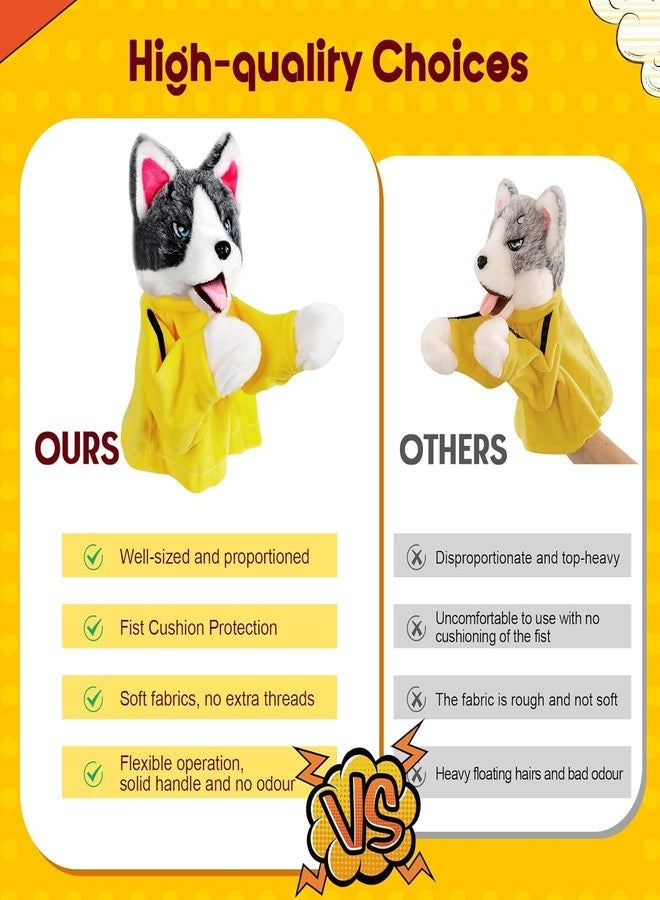 ZIPRON Kung Fu Dog & Husky Interactive Toy - Boxing & Tricky Hand Puppet Action, Plush Stuffed Husky with Kung Fu Gloves - Perfect Children's Game & Gift Idea! - Image 5